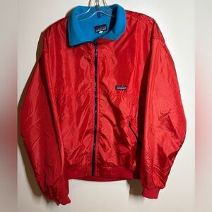 Patagonia Red Zip-Up Jacket with Blue Lining